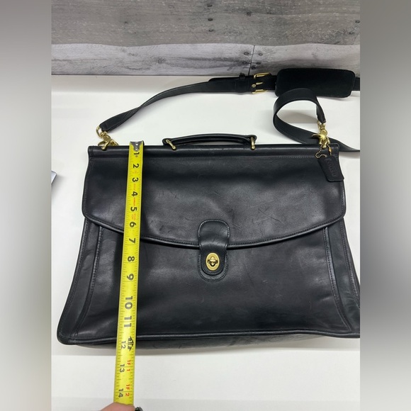 Vintage Coach Beekman Black Leather Briefcase Messenger Bag Corpcore 80s 90’s - Picture 2 of 16